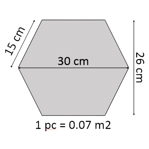 Panel-filcowy-SIMPLE-HEXAGON-szary-MEGAARANZ-PRZEKROJ