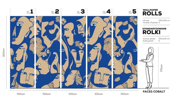 FACESCOBALT-MEGAARANZ-WALLART-TAPETA