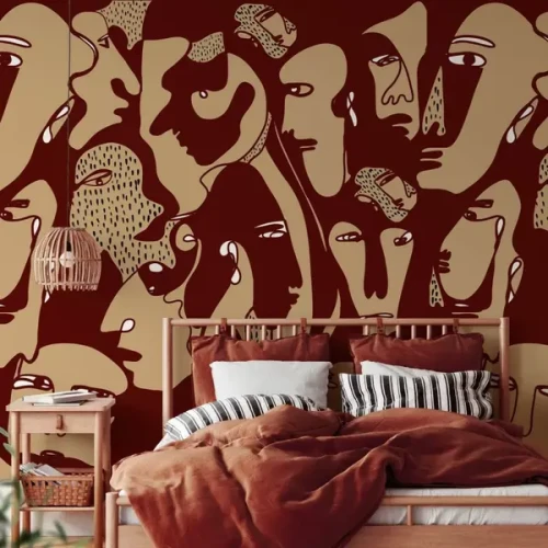 FACESBURGUNDY-MEGAARANZ-WALLART-TAPETA