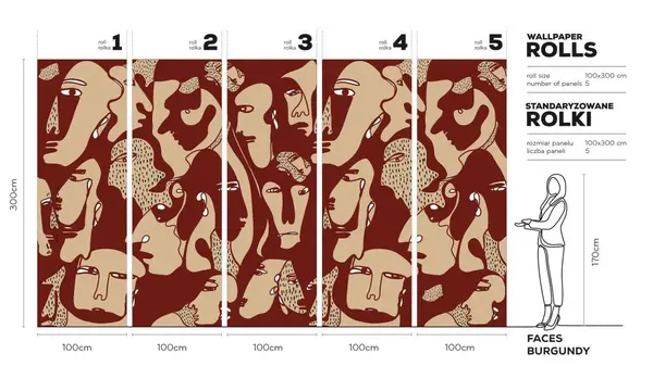 FACESBURGUNDY-MEGAARANZ-WALLART-TAPETA