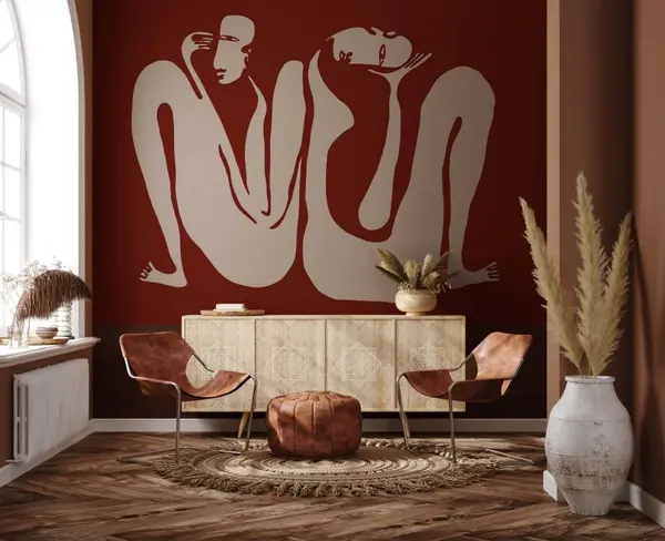 COUPLEBURGUNDY-MEGAARANZ-WALLART-TAPETA