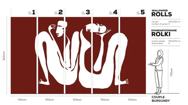 COUPLEBURGUNDY-MEGAARANZ-WALLART-TAPETA