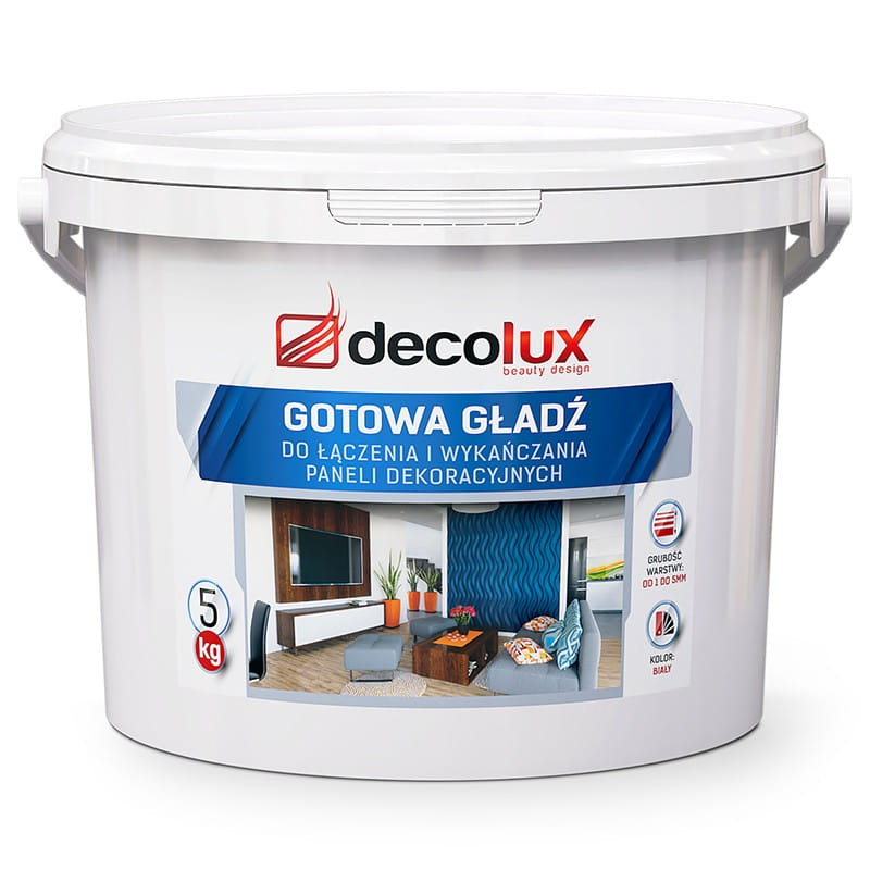 GOTOWA GŁADŹ SZPACHLOWA 5 KG DO PANELI 3D DECOLUX