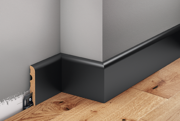 LISTWA PRZYPODŁOGOWA MDF LMDF-03MC MALOWANA CZARNA CREATIVA 