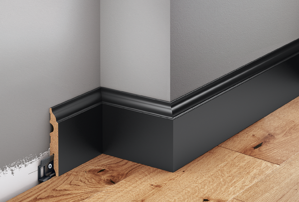 LISTWA PRZYPODŁOGOWA MDF LMDF-05MC MALOWANA CZARNA CREATIVA  